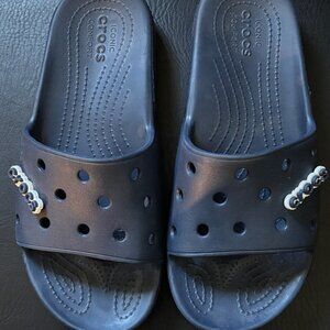 Crocs Classic Iconic Comfort Slide Sandals Navy Womens 9 Men’s 7